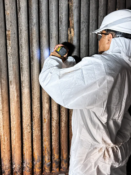 Inspeção de feixe tubular em caldeira