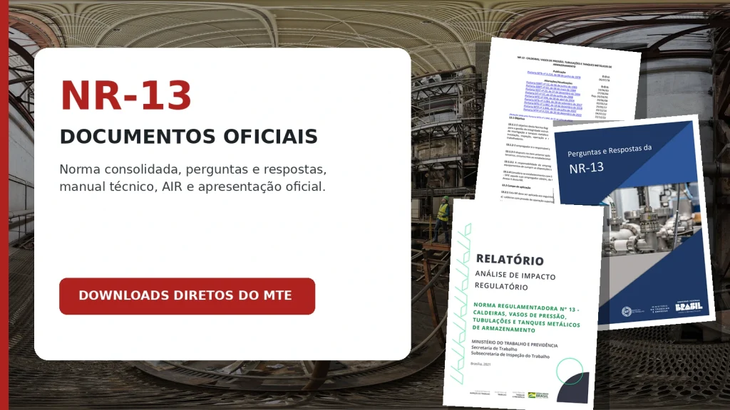 Documentos oficiais da NR-13 reunidos para consulta e download