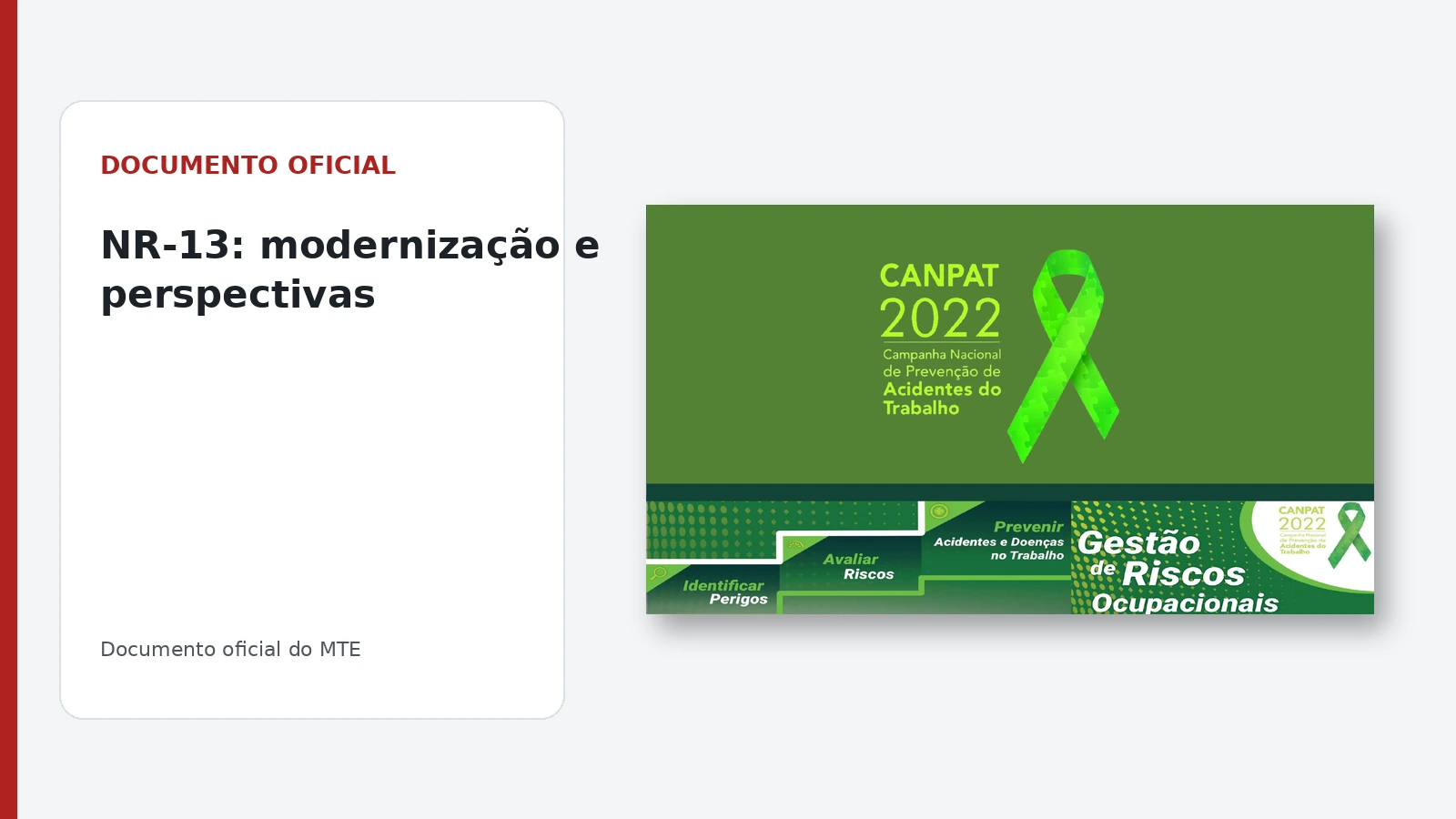 Documento oficial da NR-13 Modernização e Perspectivas CANPAT 2022