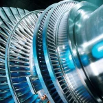 Montagem de álabes em rotor de turbina a vapor, em fotografia de referência externa ao acidente.