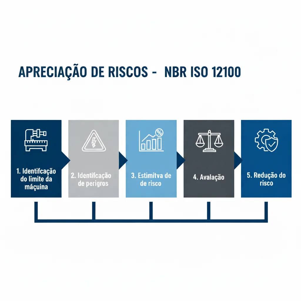 Fluxograma técnico de apreciação e redução de riscos elaborado por um especialista em NR12.