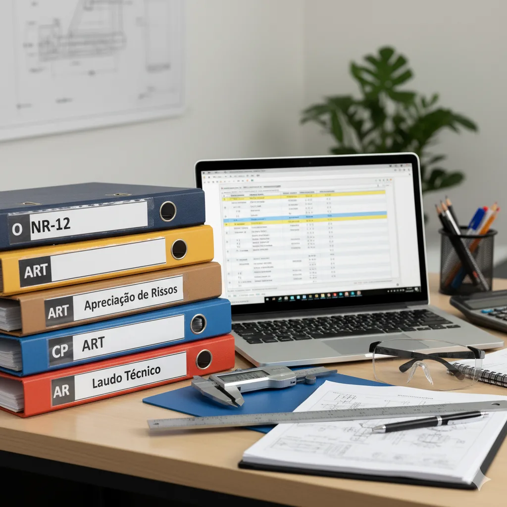 Documentos de conformidade e prontuário técnico elaborados por especialista em NR12.